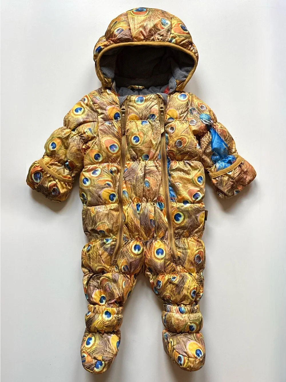 Molo Baby Unisex Hebe Snowsuit, Golden Peacock - Size 6M